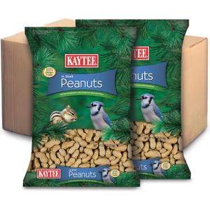 Kaytee Whole Peanuts in Shell for Cardinals, Blue Jays, Woodpeckers and Other Outside Wild Birds, Two 5 Pound Bags