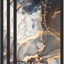 Engineered Wood 12x24 Picture Frame Set of 3, Black Frame for 12 x 24 Inch Picture Poster Photo, Light Weight 12 by 24 Frame with Wood-grain for Wall - 3 Pack/ Black/ 12 x24