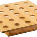 TableCraft 12815 Square Bamboo Cone Holder Display, Durable Square Cone Holder for Appetizers & Desserts, Holds 25 Cones, Natural Bamboo Finish, Catering & Buffet Service