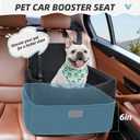 HEGGCOOE Small Dog Car Seat, Memory Foam Dog Booster Car Seats with Thick Cushion for Medium Dogs Under 35lbs, Detachable Washable Dog Bed for Car, Pet Carseat with Storage Pockets,2 Safety Belts