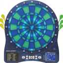 Accudart Light FX 2000 Electronic Dartboard with Vibrant LED Light Displays - Scoring Up to 4 Players - Includes 6 Soft Tip Darts, 13.5"