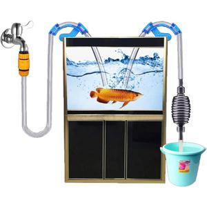 Complete Aquarium Water Change Set, Aqua In-Out Simple Fast Water Change System with 5m Soft Tube and Universal Tap Connection, BPA Free, Safe for Animals