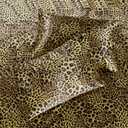 Microfiber Satin Sheet Set 4 Piece Queen Gold Leopard