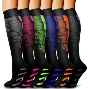 6 Pack Copper Compression Socks for Women and Men Circulation-Best Support for Medical,Running,Nursing,Athletic (Green, M)
