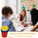Small Metal Buckets, Mini Buckets with Handle Galvanized Colored Tin Pail Containers Basket Party Supplies - Fit for (Halloween - Classroom Crafts) 7" & 10Pcs & Yellow