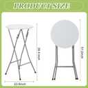 Hoteam 3 Pack Round Folding Table Round Cocktail Tables 23.6 x 44 Inch White High Top Table Portable Pub Bistro Highboy Furniture Table for Party, Backyard, Wedding, Indoor Outdoor Banquet, Events, 23.6 x 44 x 39.4 inches