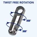 OROOTL Heavy Duty Fishing Swivels, 10pcs Ball Bearing Swivels Fishing Saltwater Barrel Swivels Heavy Duty Swivel Wind On Swivels for Sea Ocean Saltwater Fishing Connectors Tackle