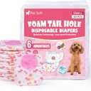 Pet Soft Disposable Dog Diapers - Female Dog Diapers with Adjustable Foam Tail Hole, Ultra Protection Puppy & Cat Diapers Wetness Indicator for Dogs in Heat or Incontinence, 50pcs (Small, Red)