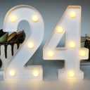 24th Birthday Decorations for Women, 24th Party Decor for Men, Light Up Numbers 24 Centerpieces Table Sign, 24 Birthday Gifts for Her & Him