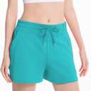 Sweat Shorts for Women Casual SweatShorts Summer Comfy Athletic Workout Beach Lounge Shorts with Pockets (X-Small, Cyan Blue)