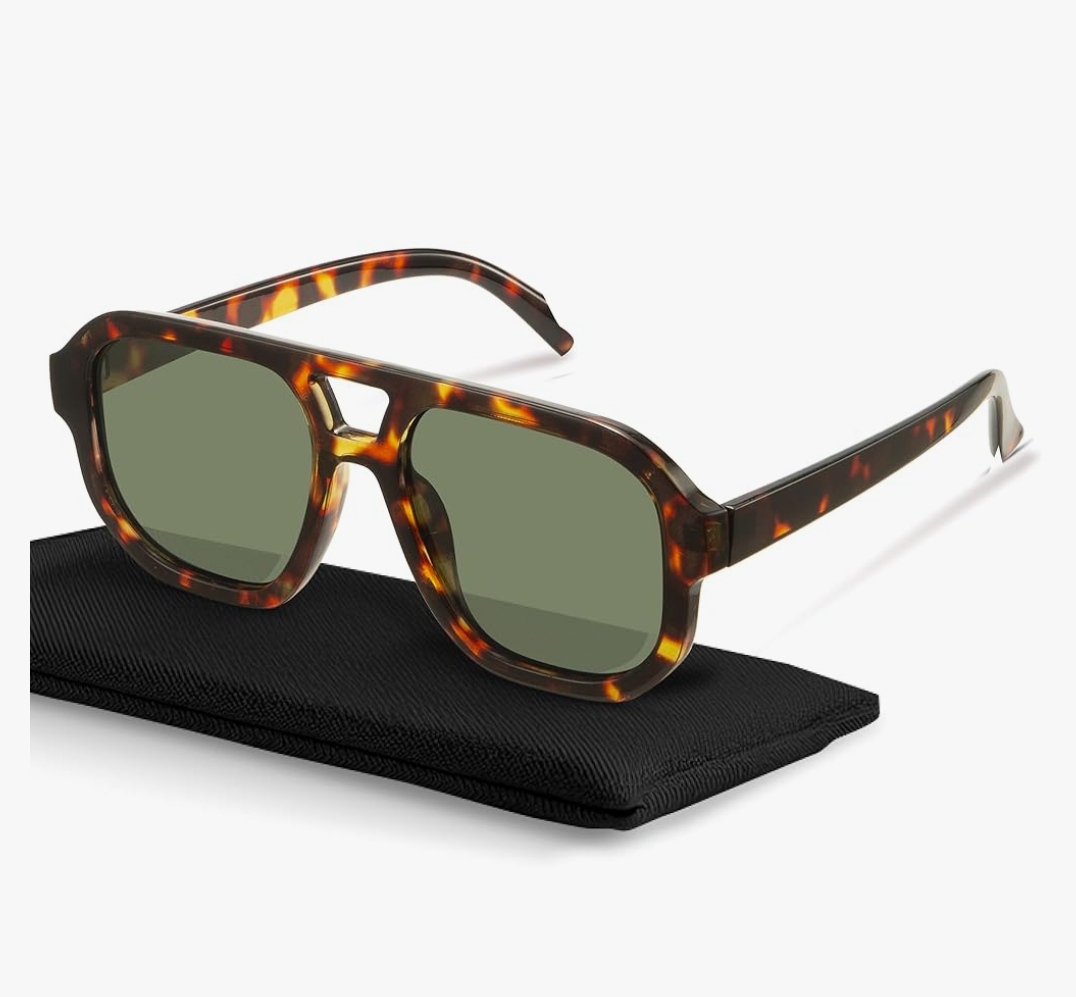 livho Trendy Polarized Square Aviator Sunglasses Women Men Square Eyewear Frame, Retro Sun Glasses for Women Men 2025 Shades