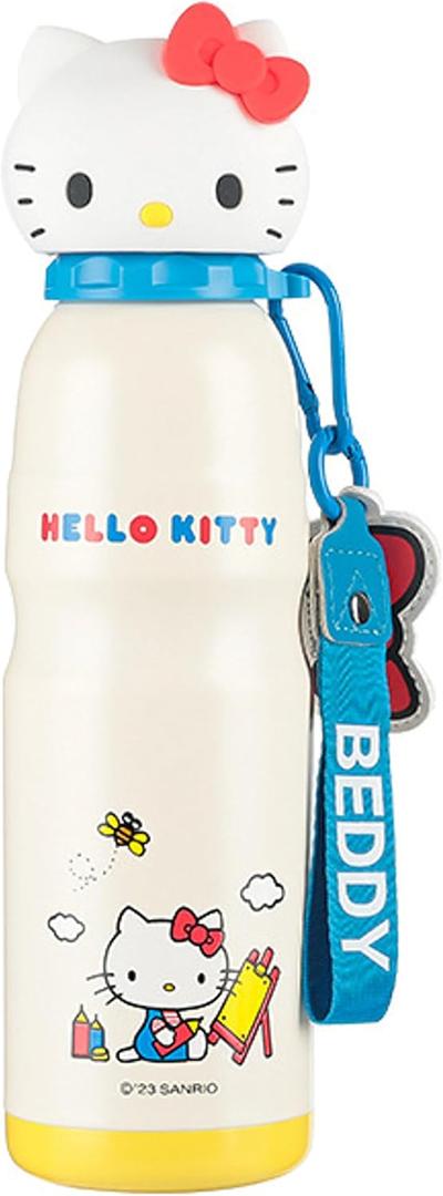 Hello Kitty Stainless Steel Insulated Water Bottle with Buckle and Strap - 600ml