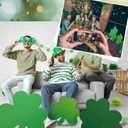 Jetec 3 Pcs 18-27'' St. Patrick's Day Green Shamrocks Stand up Cardboard Cutout Life Size St. Patrick's Day Irish Theme Party Decorations Backdrop Photo Prop Shamrock Gold Pot Coin Stand up Cutout