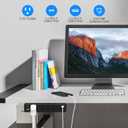 40W Under Desk Power Strip Mountable,20W USB-C Fast Charging Flat Plug Power Strip Surge Protector 1200J,9 in 1 Desk Outlet,5 Outlets,2 USB-C,2 USB-A,6FT Extension Cord Black