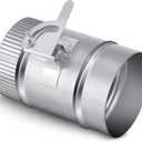 Therwen Backdraft Damper Duct Manual Volume Damper with Sleeve Galvanized Sheet Adjustment Airflow Ducting Branch HVAC Air Balancing for Range Hoods, Fans(1 Pc,4 Inch)