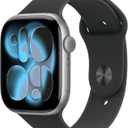 Apple Watch Series 11 [GPS 46mm] Smartwatch with Space Gray Aluminum Case with Black Sport Band - M/L. Sleep Score, Fitness Tracker, Health Monitoring, Always-On Display, Water Resistant