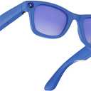 AI Smart Glasses with Camera, 8MP HD Camera Glasses, 1080P Video Recording Polarized Sunglasses, Real Time Translation, Voice Assistant, Open-Ear Audio for Travel, Meetings & Vlogging (Blue)