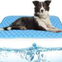 NAMOTEK Washable Dog Cooling Mat Ice Silk Cool Mat for Pet Self Comfortable Blanket Dog Pad Blue (Large)