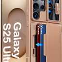 Vizvera for Samsung Galaxy S25 Ultra Case Wallet RFID [Cards Holder][Camera Cover][Edge Raised] Full Body Rugged Shockproof Silicone Protective Phone Case for Galaxy S25 Ultra 6.9" (Champagne Gold)
