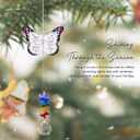 Memorial Suncatcher Ornament - Sympathy Gift for Loss of Loved One - Butterfly Crystal Rainbow Maker - Hanging Crystal Decor - Loss of Mom Dad Friend Pet - Xmas Mother's Day