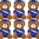 Sotiff 6 Pcs Class of 2025 Graduation Bears Bulk 9 Inches Graduation Plush Stuffed Animal Graduation Gifts Stuffed Bear Dolls with Graduation Gown Sash Diploma Cap Tassel for Graduation Party(Blue)
