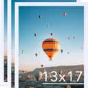 13x17 White Picture Frame Set of 3, Horizontal and Vertical Formats for Wall Hanging, 13 x 17 Wall Gallery Poster Photo Frames with Shatter Resistant Plexiglass, 3 Pack, White