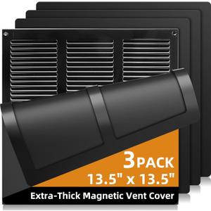 Magnetic Vent Covers (3 Pack) for Complete Sealing, 13.5" X 13.5" for Home Floor, Wall, and Ceiling Vents, Upgraded Thickness for RV, Home HVAC, and AC Vents, Floor Vents Not Included