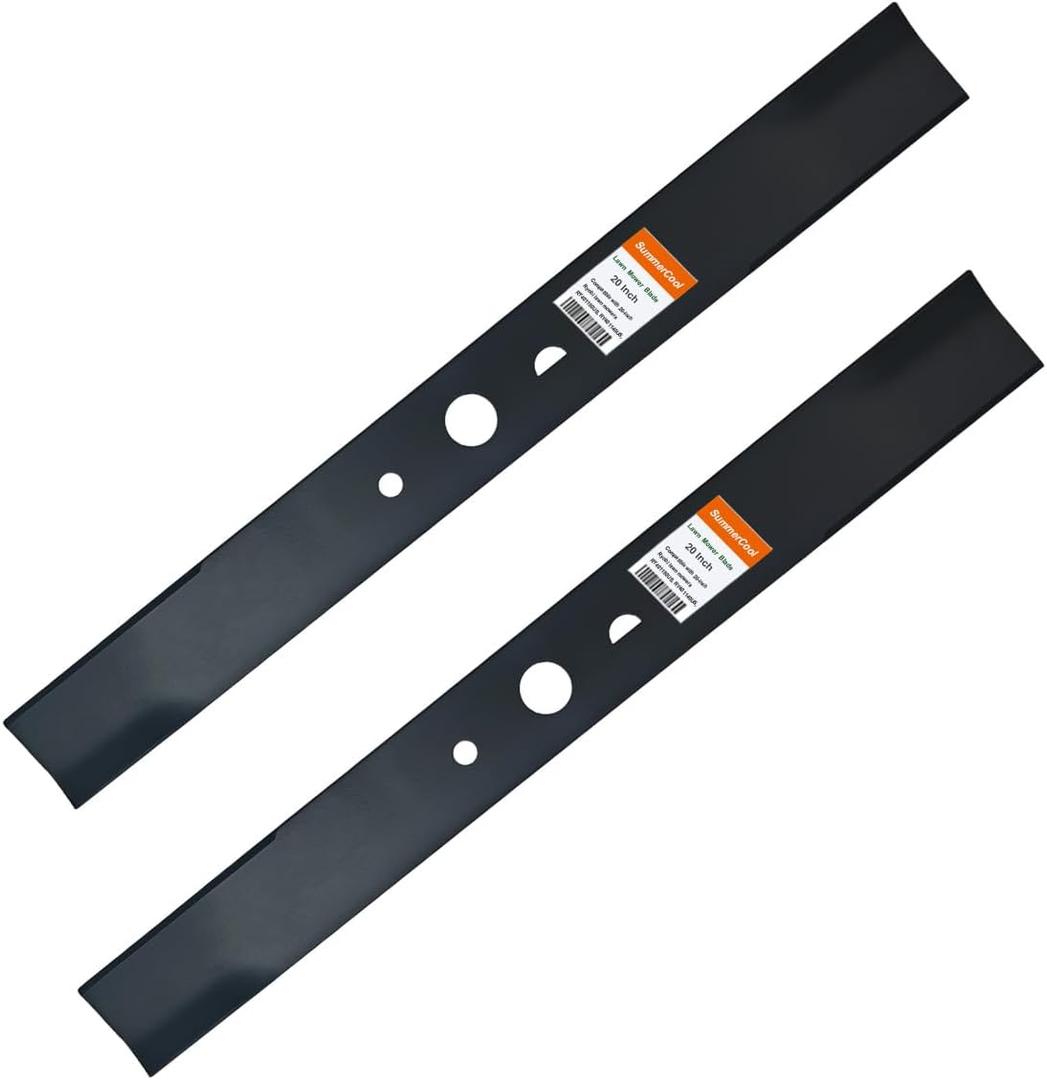 SummerCool AC04020 2 Pack Mower Blades Replace for Ryobi 19x2 Inch 40V Brushless Mowers, 19x2 " Lawn Mower Blade Compatible with Ryobi RY40180, RY40190, RY401110, RY401120 Mowers