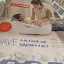 Skip Hop Baby Bath Tub 4-in-1 Grow with Baby Infant to Toddler Bathtub with Supportive Sling and Sit-Up Support Wave Age 0m+