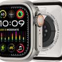 amBand Metal Case Compatible with Apple Watch Series 11 10 46mm, W1 Rugged Bumper Protector [Turn into Ultra Look], Hard Frame with Back Cover Stylish Accessories for iWatch Men, Natural Titanium