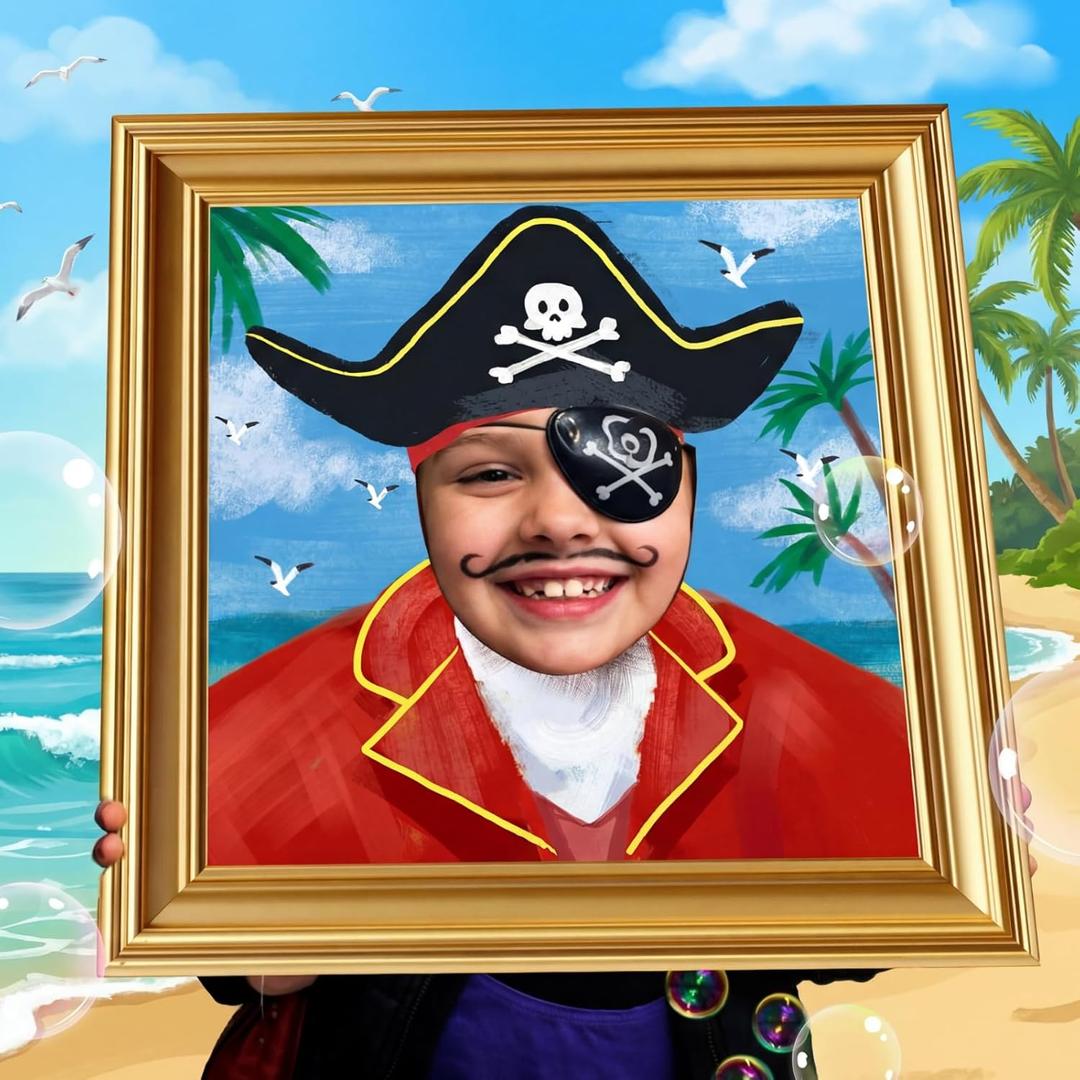 Preboun Cartoon Sponge Birthday Party Decoration Pirate Captain Photo Prop Summer Yellow Sponge Backdrop Tropical Hawaii Luau Sea Beach Photography for Baby Shower Supplies (15.75 Inches)