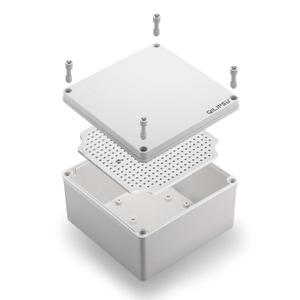 QILIPSU Outdoor Junction Box IP67 Waterproof Project Box ABS Plastic Weatherproof Electrical Enclosure Gray Cover (4.9"x4.9"x3")