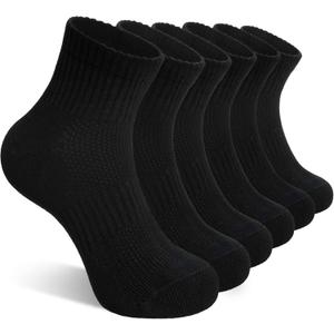 DoSmart Kids Ankle Socks Boys Girls Youth Teen Athletic Short Cotton Breathable Quarter Seamless Running Sock 6 Pairs (9-12 Years)