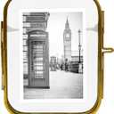 Isaac Jacobs 2x3 Vintage Style, Round-Edged Brass & Glass Metal Floating Picture Frame with Locket Closure (Vertical), Made for Tabletop Display (2x3 Vertical, Antique Gold)