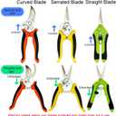 Pruning Shears, 4 Pack Garden Shears with Gardening gloves, Clippers Handheld, Stainless Steel Garden Snips, Lengnoyp Pruners for Gardening