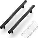 Ravinte 5 Pack Matte Black Cabinet Pulls 7-1/2 inch Black Cabinet Handles Kitchen Pulls for Cabinets with Mounting Template 10 inch Overall Length