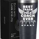 Onebttl Track and Field Gifts for Track Senior, Coach & Athletes, 20oz Stainless Steel Insulated Tumbler, Lid & Straw Included - Black, Best Coach Ever