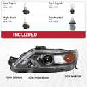 Duolctarms W/o Bulb Halogen Type Chrome Pair Projector Headlights Headlamps Assembly Compatible for 2010 2011 2012 Ford Taurus BG1Z13008B BG1Z13008A