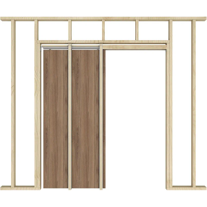 JUBEST Pocket Door Frame Kit with 220LBS Two-Way Soft-Close Mechanism, Smooth and Quiet, Easy to Install Hidden Door Kit, 24" to 36" x 80