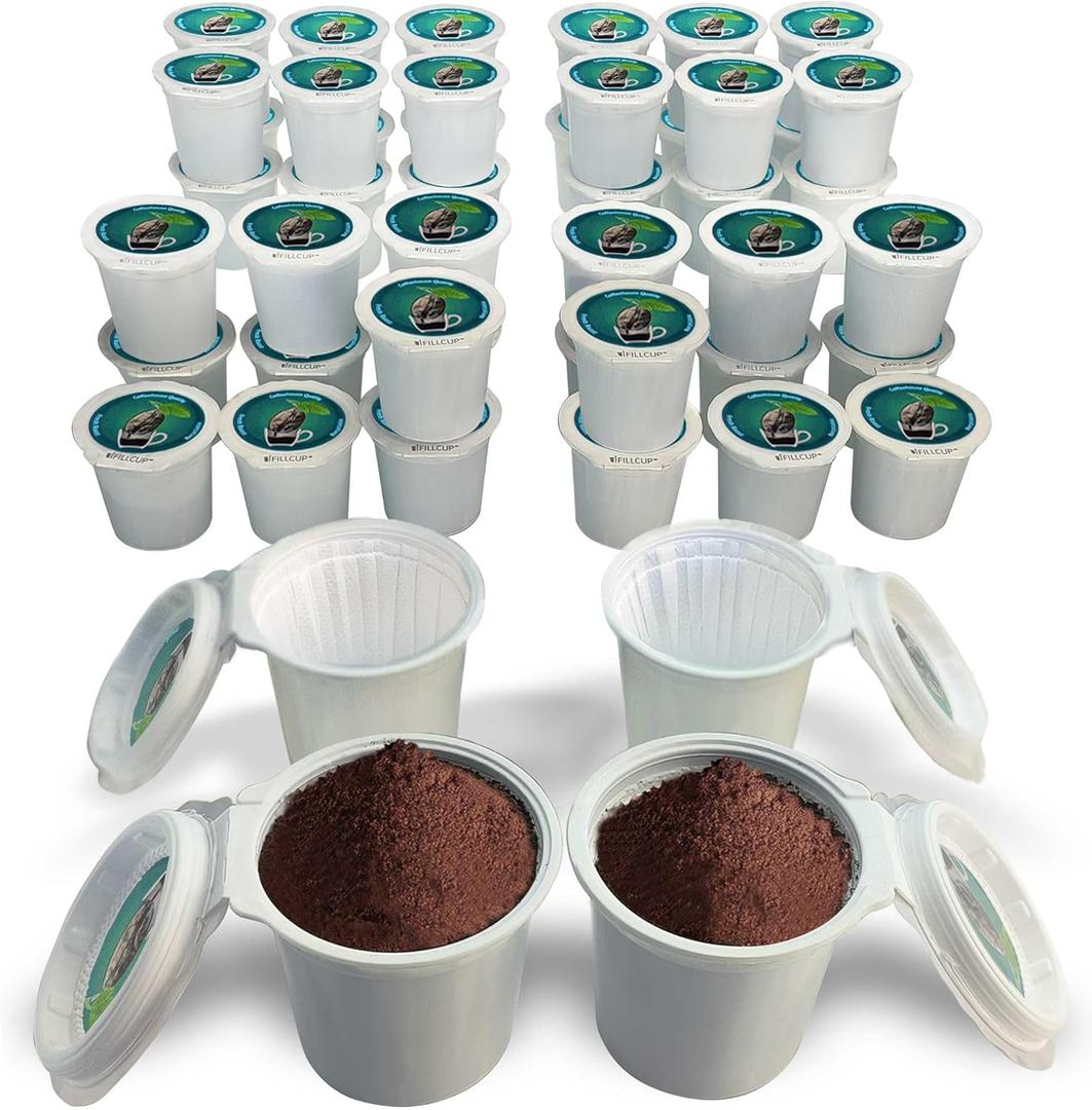 48 iFillCup Pods - Fresh Fill Your Favorite Coffee, Fits all K Cup Brewers, Save $Hundreds, DeepBrew Filter Holds 50% More Coffee for a Richer or Larger Brew, Elevate Your K Cup Experience (Green)