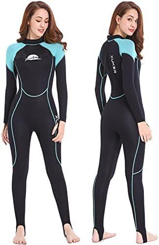 XUKER Women Men Wetsuit 2mm 3mm, Neoprene Wet Suits Front/Back Zip in Cold Water Full Body Dive Suit for Water Sports M