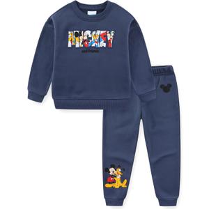 Disney Mickey Mouse and Friends Boys Sweatshirt and Pants Set for Big Kids (4, Blue)