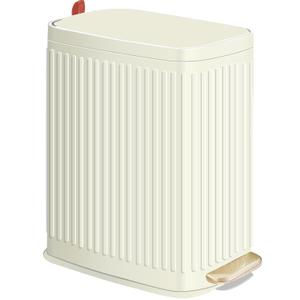 Small Bathroom Trash Can with Air Freshener Soft Close Lid, 6 Liter/ 1.6 Gallon Stainless Steel Garbage Can with Removable Inner Bucket,Step Pedal, Slim Wastebasket for Bedroom, Toilet (Ivory White)