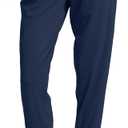 Rrosseyz Joggers for Women with Zipper Pockets Lightweight High Waisted Athletic Pants for Travel Lounge Workout (Small, Navy Blue)