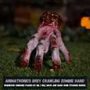Halloween Animatronics Crawling Zombie Hand Decorations - Sound Activated with Creepy Sound, Scary Move Haunted House Holiday Severed Hand Decor Horror Prop for Indoor/Outdoor, Yard Lawn