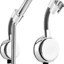 New Extra-Large Dual Suction Cup Shower Head Holder - Chrome Silver, 720 Adjustable, Tool-Free Removable for Bathroom/Balcony(Fits Handheld Shower Heads)