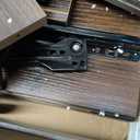 Rattan Nightstand with Charging Station,Farmhouse Bedside Table with 2 Storage Drawer and Open Wood Shelf, for Bedroom and Small Spaces,Night Stand with Solid Wood Legs (Walnut Brown-Outlet)