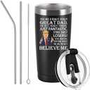 Funny Great Dad Travel Tumbler, Best Dad Gifts, Father's Day Father Gifts from Daughter, Funny Gift for Papa Husband, Papa Travel Tumbler for Birthday 20 OZ Black