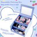 Glam Code Birthday Gift for Teen Girl, Makeup Kit for Teenager Girls, 24 Pcs Makeup Gift Set for Girls, Birthday Advent Calendar #Blue