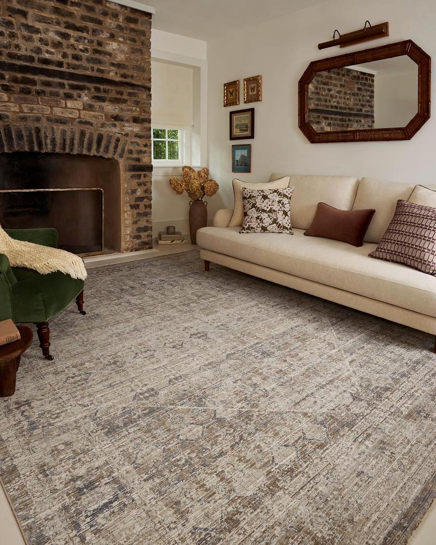 Loloi Chris Loves Julia Ida Collection IDA-06 Slate/Natural 2'-3" x 3'-10", .19" Pile Height, Accent Rug
